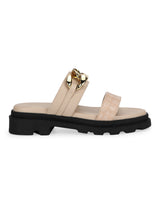 Nude PU Chained Platform Flats (TC-ST-1219-NUDPU)