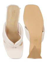 Nude PU Triangular Block Heel Mules (TC-SLC-B-75-NUD)
