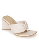 Nude PU Triangular Block Heel Mules (TC-SLC-B-75-NUD)