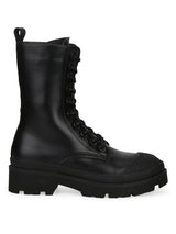 Black PU High Ankle Combat Boots (ROMALDO1)