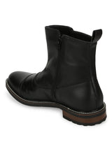 Black PU Side Buckle Men's Chelsea Boots