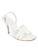 White PU Quilted Sole Strappy Stilettos (TC-SLC-B-72-WHT)