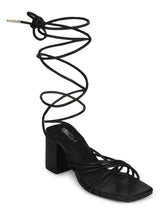 Black PU Strappy Block Heel Sandals (TC-ST-1235-BLKPU)
