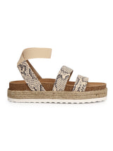 Snake PU Printed Platform Heel Espadrilles Sandals