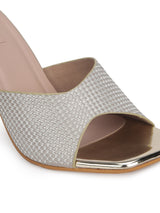 Gold Glitter Patent Leather Block Heel Mules (TC-SLC-N1105-GLD)