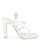 White PU Strappy High Slim Block Sandals (TC-SLC-B-71-WHT)