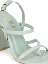 Pastel Green PU Strappy High Slim Block Sandals (TC-SLC-B-71-GRN)