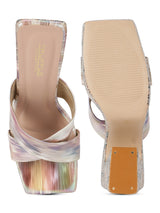 White Holographic Wide Strap Platform Mules (TC-MSI-V-111-WHT)