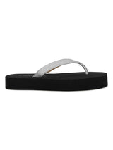 Black PU Silver Strap Slip Ons