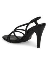 Black PU Slip On Stilettos