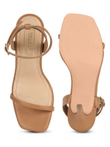 Beige PU Strappy Stilettos With Ankle Strap (TP10078-04-BEIG)