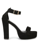 Black Micro High Platform Heels
