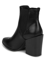 Black PU Slip On Ankle Boots (BETTY5)