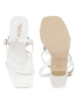 White PU Strappy High Slim Block Sandals (TC-SLC-B-71-WHT)