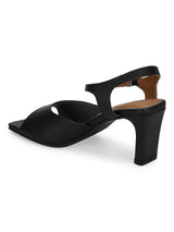 Black PU Slim Block Sandals (TC-ST-1229-BLKPU)