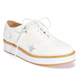 Chunky lace up flats