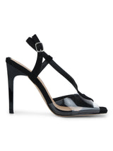 Black Micro Perspex Strappy Stilettos