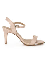 Nude PU Buckled Ankle Strap Stilettos
