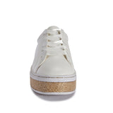 Jute lace up trainer