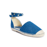 Studded ankle strap flat