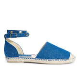 Studded ankle strap flat