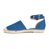 Studded ankle strap flat