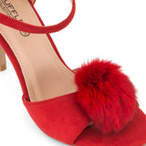 Bunny Ear Pom Pom Stiletto Sandal