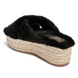 Fur cross over sandal
