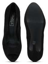 Black Microfibre Pump Stilettos