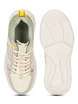 Total White PU Side Lace Pattern Chunky Sneakers