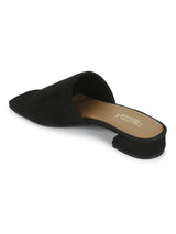Black Suede Low Heel Slip Ons