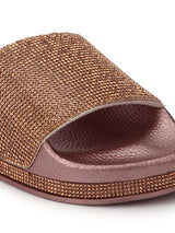 Rose Gold Diamante Flats