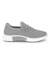Grey Knitted Slip On Sneakers
