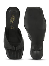 Black PU High Heel Stiletto Mules