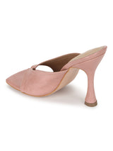 Nude Pink PU High Heel Stiletto Mules