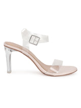 Nude Patent Perspex Clear Slim Block Heel Sandals (TP10175-NUD)