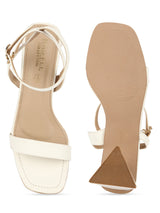 White PU Triangular Heel Sandals (TC-SLC-B-79-WHT)