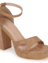 Nude Suede High Block Heel Sandals (TC-SLC-N1103-NUD)