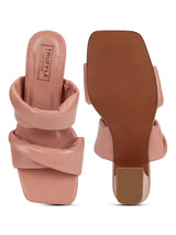 Nude PU Quilted Strap Block Heel Mules (TC-SLC-R-521-NUD)