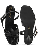 Black PU Quilted Sole Strappy Stilettos (TC-SLC-B-72-BLK)