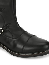Black PU Side Buckle Men's Chelsea Boots