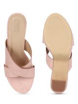 Salmon Pink PU Croc Crossover Strap Platform Mules (TC-SLC-V102-SAL)