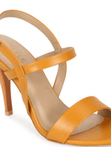 Mustard Yellow PU Strappy Stilettos With Back Strap (TC-SLC-B-76-YEL)