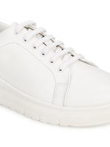 White PU Cleated Bottom Sneakers (TC-ST-1024-WHTPU)