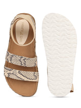 Snake PU Printed Platform Heel Espadrilles Sandals