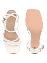 White PU Strappy Stilettos With High Ankle Strap (TP10171-WHT)