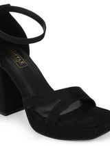 Black Suede High Block Heel Sandals (TC-SLC-N1103-BLK)