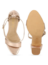Rosegold Patent Leather High Block Diamante Heels (TC-SLC-B-38-RGLD)
