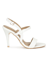 White PU Strappy Stilettos With Back Strap (TC-SLC-B-76-WHT)