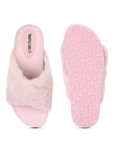 Pink Fuzzy Fur Slides